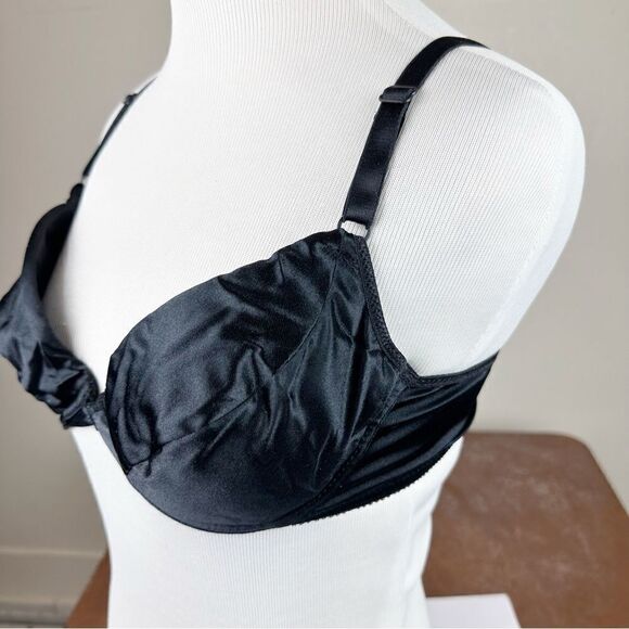 Victorias Secret Second Skin Vintage 90S Black Satin Push Up Bra 34C - Picture 6 of 10